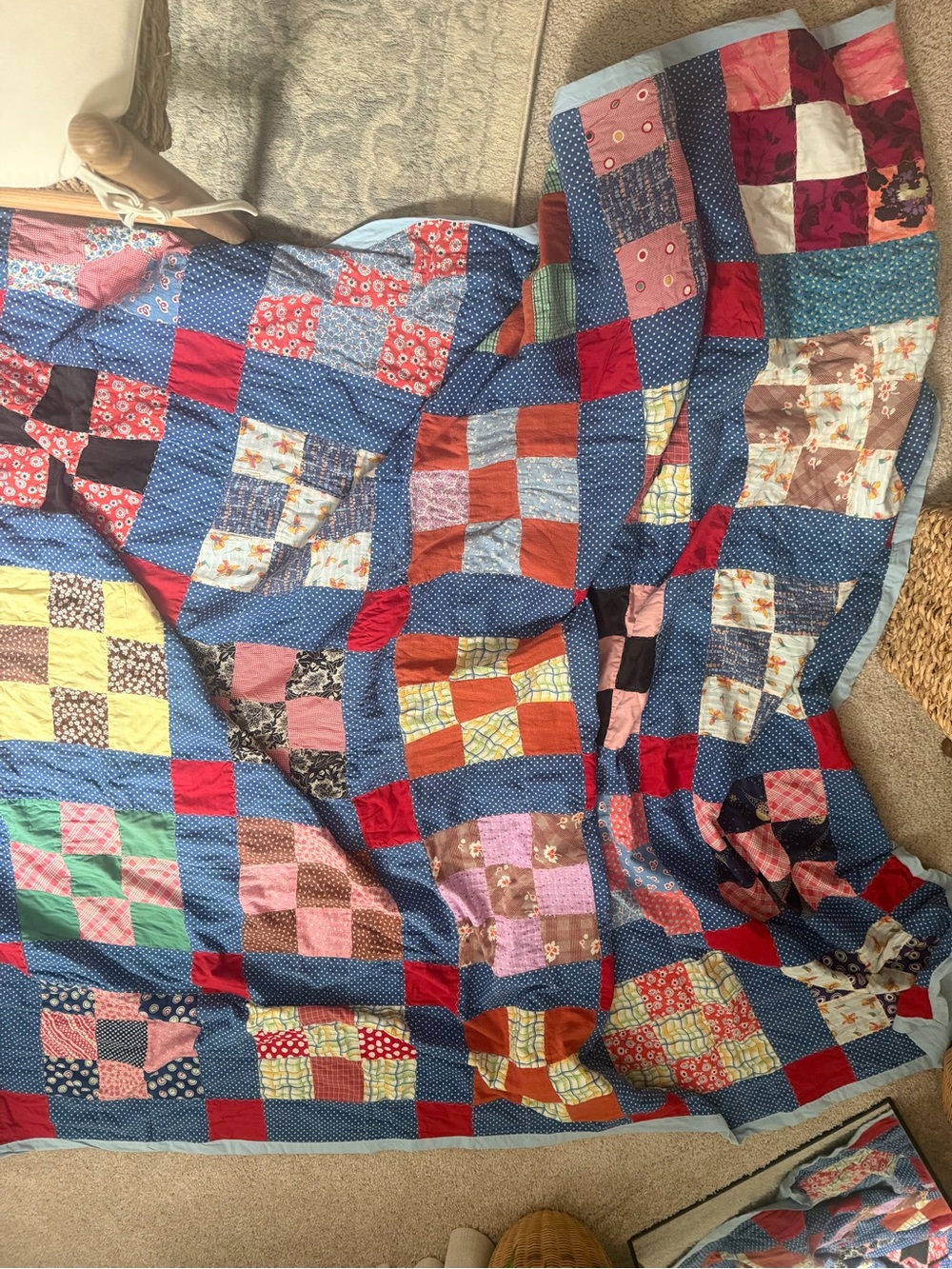 Handmade Patchwork Quilt - Picture 2 of 7